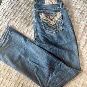 Miss Me Mid-Rise Slim Bootcut Jeans with Colorful Pocket
